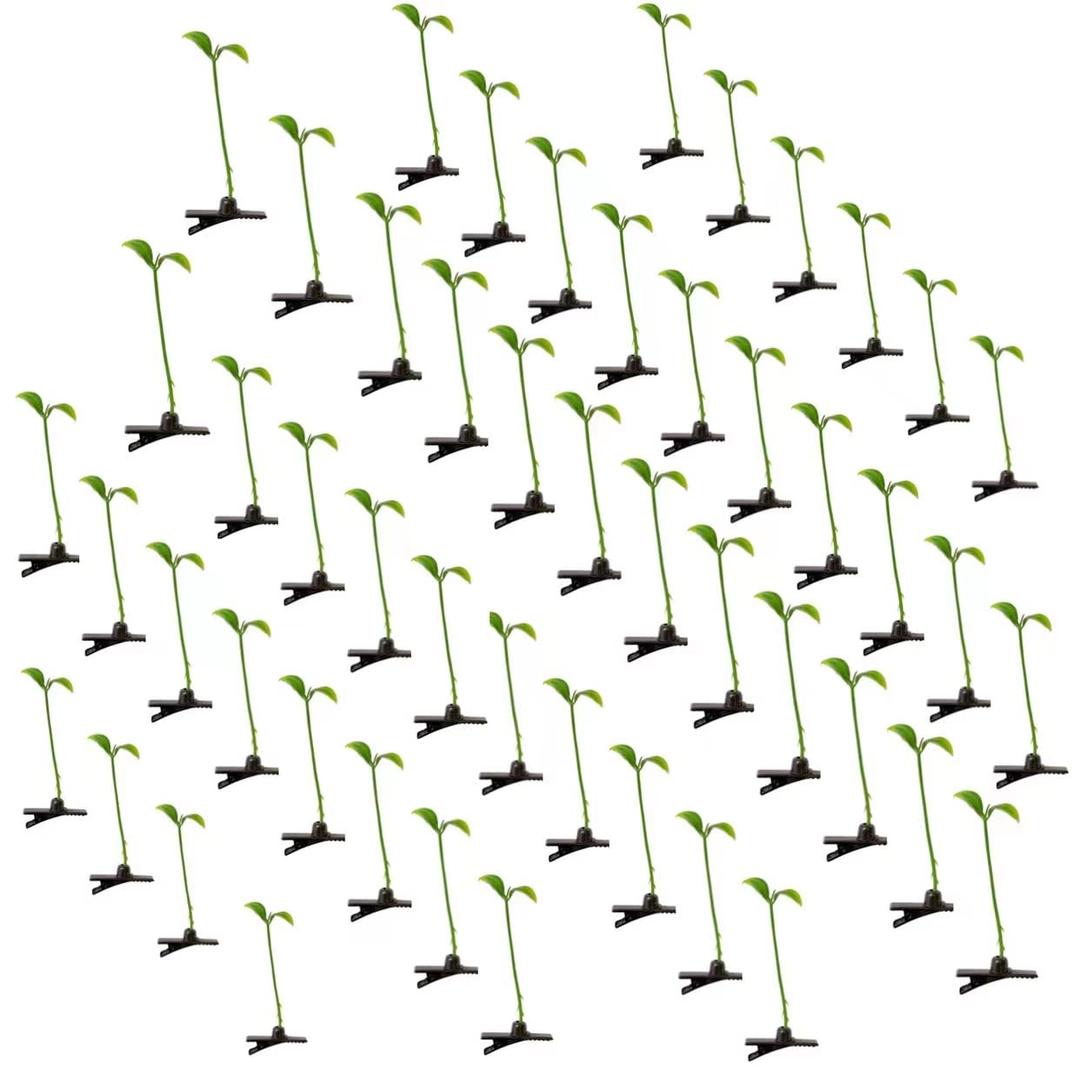 50pcs Bean Sprout Hair Clips Little Grasst Hairpins Funny Barrette Headwear Hair Accessories for Women Kids Girls Lady Home School Party Headwear