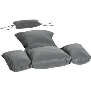  Garden Lounge Chair Cushion Set, Patio Egg Chair Seat, Armrest, Back Pad Cushion, Easy Clean & Replacement for Indoor & Outdoor Use, Dark Grey, Pack Of 2, 24x17 inches