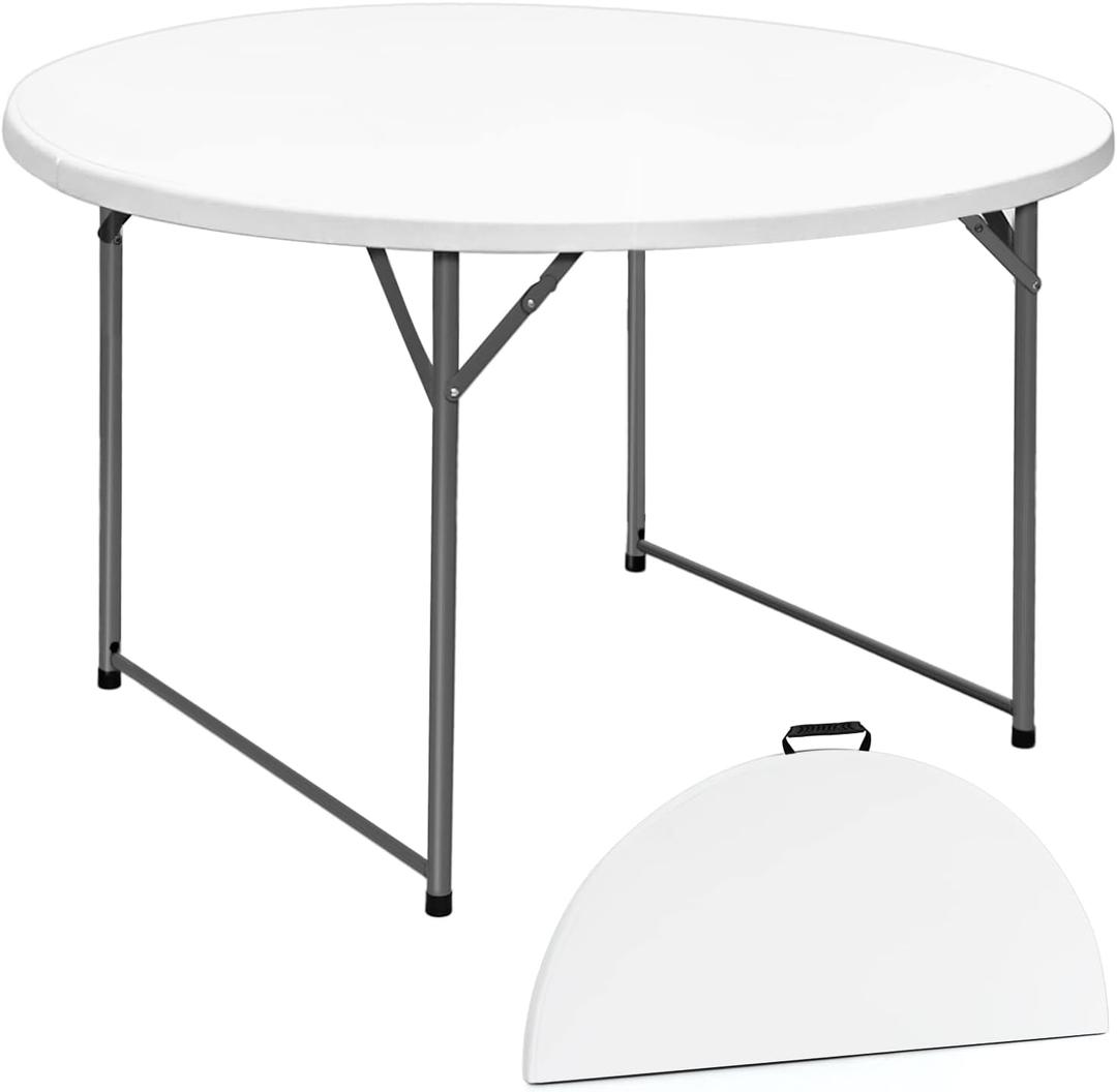 Folding Round Table 54 inches, Hold in Half Round Event Table,Heavy Duty Banquet Table