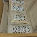 Lightnpro Handmade Wooden Coffee Table - Rectangular Foldable Table with Storage,Intricate Carving, Modern & Contemporary Home Dcor, Compact Living Room Furniture  36 Inch White Wash Finish