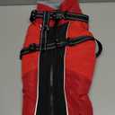 SUNFURA Dog Winter Coat, Warm Dog Coat with Harness for Medium Dogs Boys Girls, Reflective Fleece Lined Pet Winter Jacket Snowsuit for Pug, Jack Russel, Schnauzer, Red M