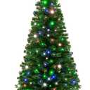 Best Choice Products 6ft Pre-Lit Fiber Optic Artificial Pine Christmas Tree w/ 230 Multicolored LED Lights, 8 Sequences
