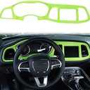 Voodonala for Challenger Center Consoles Dash Board Dashboard Instrument Protecter Cover Trim Garnish for 2015-2024+ Dodge Challenger Interior Accessories ABS Green, 4pcs