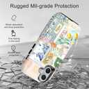 Compatible for iPhone 14 Pro Case Compatible with MagSafe [6ft Drop Tested] Rugged Shockproof Protective Phone Case for Women Men Collage Cute Bows Italy Summer Lemon Aesthetic Design Multicolor