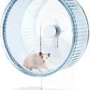 Super-Silent Hamster Exercise Wheel: Silent Spin Toys Hamster Running Wheels with Height Adjustable Stand for Hamsters Gerbils Mice Or Other Small Animals -6.5inch Blue