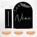 Black Arch Wedding Table Numbers with Stands 1-30, 5x7 Inch Black Acrylic Arch Sign with Holder, Arched Acrylic Table Numbers for Wedding Reception (1-30, 5"x7")