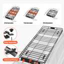 VEVOR Roof Rack Basket, 84 x 39 x 4.1 in, Universal Rooftop Cargo Carrier with 7.9 x 3.9 x 10.2 in Cargo Bag, Net, Ratchet Straps, 250 lbs Max Load Capacity Car Top Luggage Holder, for SUV Truck Car