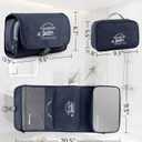 Hanging toiletry bag for men - large functional hanging travel toiletry bag with detachable wet/dry compartments. mens hanging toiletry travel bag (dark blue)