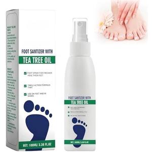 Foot Sanitizer Spray with Tea Tree Oil, Tea Tree Oil Feet Sprays, Natural Clear Foot Sanitizer Spray, Quick-Drying & Travel-Friendly