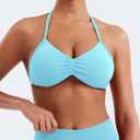 VOYJOY Impact Strappy Bra Sports Bras for Women Basic Crop Workout Sexy Tank Gym Yoga Bra (Blue, XL)