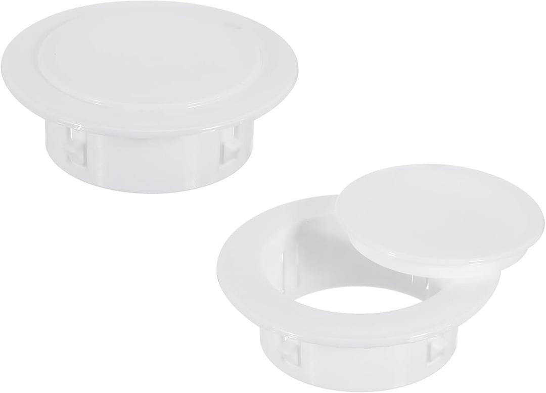 PATIKIL Air Conditioning Wall Hole Cover 3.2" (82mm), 3 Pack Air Conditioner Blocking Hole Plug Fit for 3.2-3.5" Hole Decoration Water Pipe Sealing Plate Cover, White