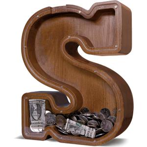 Wooden Letter Piggy Bank for Kids Larger Letter Piggy Bank for Boys and Girls Personalized Piggy Bank Initial Coin Bank Wood Kids Money Bank for Birthday and Festival Wooden Letter Piggy Bank for Kids Larger Letter Piggy Bank for Boys and Girls Personalized Piggy Bank Initial Coin Bank Wood Kids Money Bank for Birthday and Festival