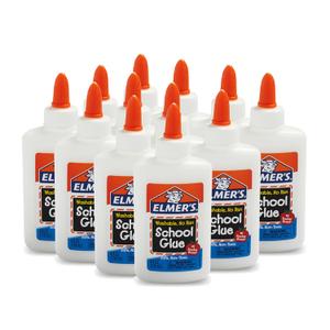 Elmer's Liquid School Glue, Slime & Craft, Safe and Non-Toxic, Washable, White, 4 Ounces Each, 12 Count - For Classroom, Home, Office, Teacher Supplies, #1 Teacher Brand