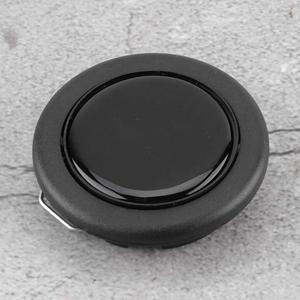 Steering Wheel Horn Button, Black Universal Modified Metal Plastic Car Horn Button Replacement for Most Car