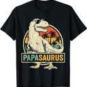 Papasaurus T Rex Dinosaur Papa Saurus Family Matching T-Shirt