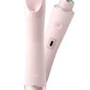 Bikini Trimmer for Women, Flyant 2 in 1 Electric Shaver for Women, Pubic Hair Trimmer Waterproof IPX7 with LED, Bikini Razor for Leg Arm Underarm Bikini Area, Gift Box for Friends - Pink