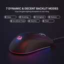 Redragon Wired Gaming Mouse, Black PC Gaming Mice with RGB Backlits, 7 Programmable Macro Buttons, Max 12800 DPI, 1000Hz Polling Rate, Cool Corded Optical Mouse for Computer/PC/Laptop/Gamer, M718-AIR