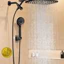 Veken 11.8" High Pressure Shower Head with Handheld, Metal Core Fittings
Handheld Shower Heads with Multi Spray Modes, Rainfall Combo, Detachable Dual Shower, Bathroom Decor, Leak-Proof, Matte Black