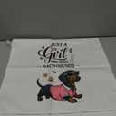 Miss Adola Dog Funny Kitchen Towels - 15x28 Inch Decorative Waffle Microfiber Dish Cloths Cute Absorbent Reusable Hand Tea Towels with Hanging Loop Dachshund Gift for Dog Lovers
