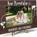 Best Friends Picture Frame Gift, Friendship Photo Frame, Long Distance Friendship Picture Frame Gift, Farewell Gift Graduation Gift for Friends, Birthday Gifts for Women BFF Soul Sister(Brown)