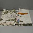 Riyidecor Light Green Leave Plant Small Short Kitchen Curtains Floral Botanical Wildflower Flower Floral Rod Pocket Farmhouse Cafe Curtains Herb Vintage Cute Bedroom Living Room Treatment Fabric (26"W x 36"L (Pack of 2))