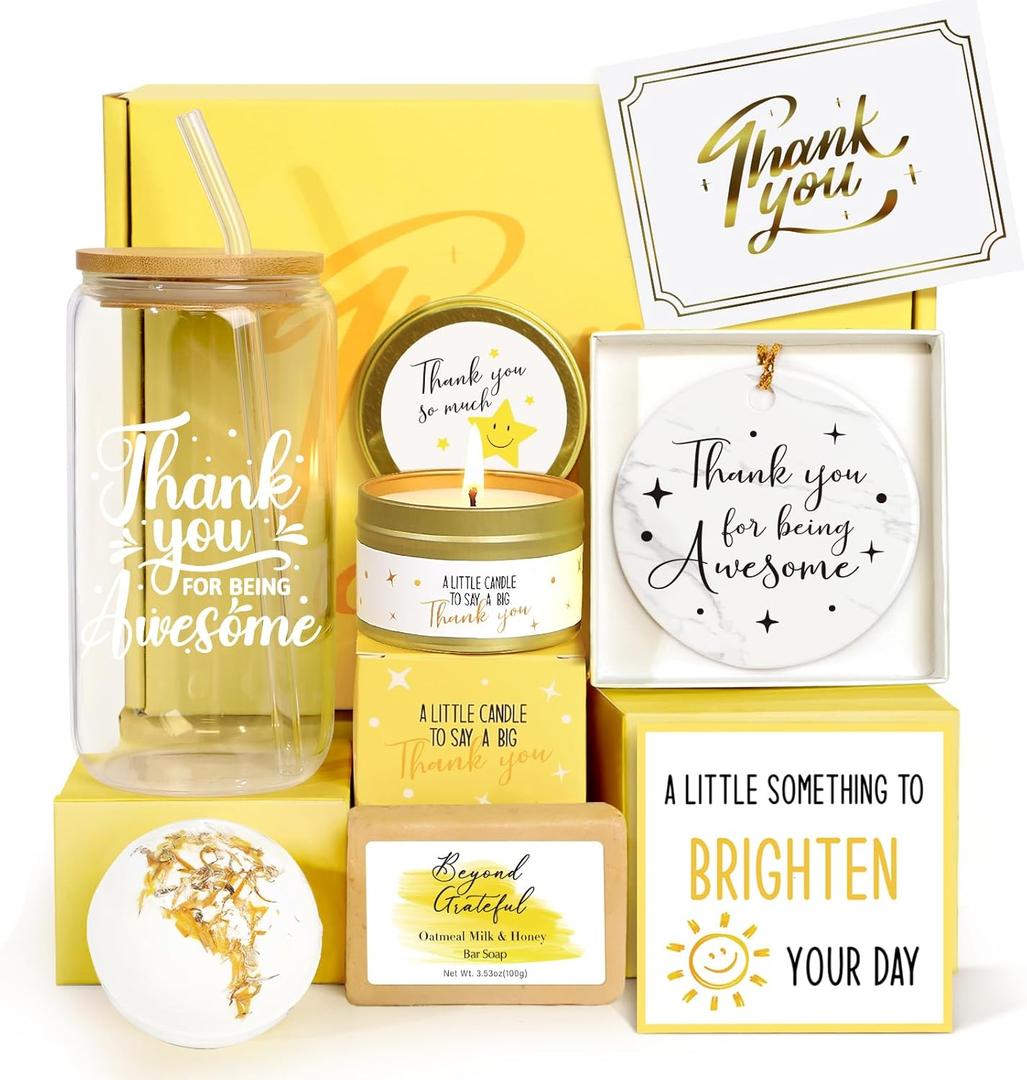 Thank You Gifts for Women, Employees Appreciation Gifts, Teacher Appreciation Gift, Thanks Gift Baskets for Women Best Friend Coworkers Teachers, Thank You for Being Awesome
