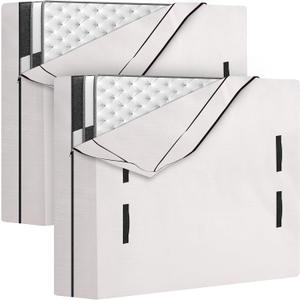 HOMESURE 2 Pack Mattress Bags for Moving and Storage with 8 Handles - Mattress Cover for Moving - Heavy Duty, Strong Zipper Closure, Moving Supplies & Moving Bag - Semi-Transparent, California King