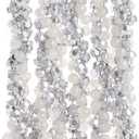 Silver and White Iridescent Twisted Bead Garland