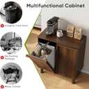 Smart FENDEE Double Laundry Hamper Cabinet, 26.2" Small Wooden Dirty Clothes Basket with Handles, Narrow Tilt-Out Laundry Sorter for Small Spaces, Bathroom, Bedroom, Apartment, Walnut Finish, 26.18" x 13.94" x 28.46"