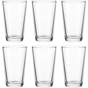 Pint Glasses Set of 6-16 oz Drinking Glasses Made for Cold Beverages - 16 oz Mixing Glass & Highball Set of 6 for Homes, Pubs & More - Freezer & Dishwasher-Friendly Cocktail Glasses
