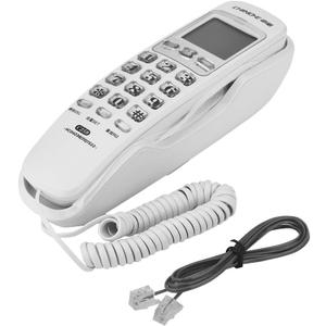 Corded Phone, Wall-Mountable Telephone with Call Display One-Button Redial Built-in Dial Pad Telephone, White
