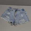 GORGLITTER Girl's Ripped Jean Shorts High Waist Straight Leg Denim Shorts 11Y