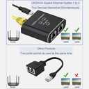 LIEZHUA Gigabit Ethernet Splitter 1 to 2 - Network Splitter with USB Power Cable, RJ45 Internet Adapter 1000Mbps High Speed for Cat 5/5e/6/7/8 Cable [2 Devices Networked Simultaneously]