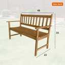 Patio Furniture Outdoor Patio Bench Wood Garden Bench Park Bench Acacia Wood for Pool Beach Backyard Balcony Porch Deck Garden Wooden Furniture, Natural Oiled, 48" W x 22" D x 33" H