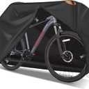 Zettum Bike Cover for 1 Bike - Outdoor Bike Cover for Stationary 1 Bike Waterproof & Heavy Duty, 600D Bicycle Cover for Single eBike, Mountain Bike, Road Bike, Hybrid Bike, Beach Cruiser Bike Storage (2) Black - Stationary)