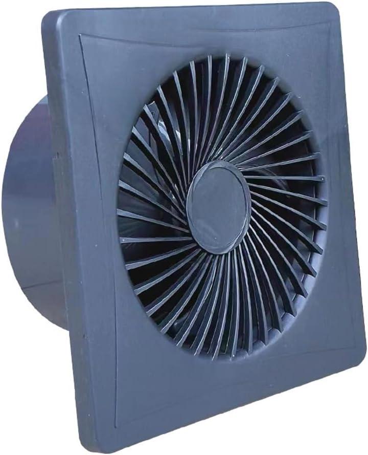 REDYY Ventilation Exhaust Fan(Not including solar panel),12V Extractor Fan High Speed Air Vent Window Wall Fan Quiet Ventilation for Humidity Control in Kitchen Chicken House WC (Gray)