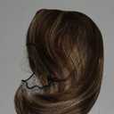 SEVENCOLORS Short Brown Mixed Blonde Bob Wigs for White Women Shoulder Length Synthetic Hair Wigs with Side Bangs Straight Blonde Highlights Womens Wig