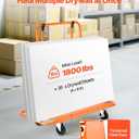 VEVOR Drywall Cart Dolly, Steel Panel Dolly with 4 Swivel Casters, Durable & Long-Lasting, Panel Truck Cart with Tie-Down Strap for Plywood, Plasterboard, Glass, Orange