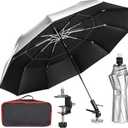 60" Folding HVAC Umbrella with Magnetic Base, Universal Clip Included, Reinforced Fiberglass, Wind-Resistnat, Portable Magnetic Umbrella, For HVAC and Outdoor Activities, 180°Adjustable
