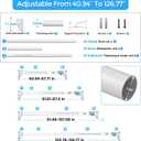 Tension Curtain Rod 41-126 In (4-10ft), Extra Long Tension Rod No Drilling For Patio Windows, White Shower Curtain Rod For Room Divider,One-Click Telescopic Rod, Outdoor Curtain Rods Never Rust