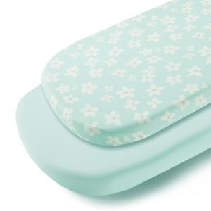 TILLYOU Baby Bassinet Sheets for Girls Boys, Fit for Hourglass Oval Rectangle Bassinet Mattress Sheets, 33X16, 2 Pack Fresh Flowers and Light Green