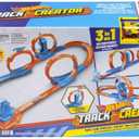 Hot Wheels Toy Car Track Set, Triple Loop Pack & 1:64 Scale Vehicle, Track-Building Components with 3 Loops, Speed Snap Tracks & Adapters