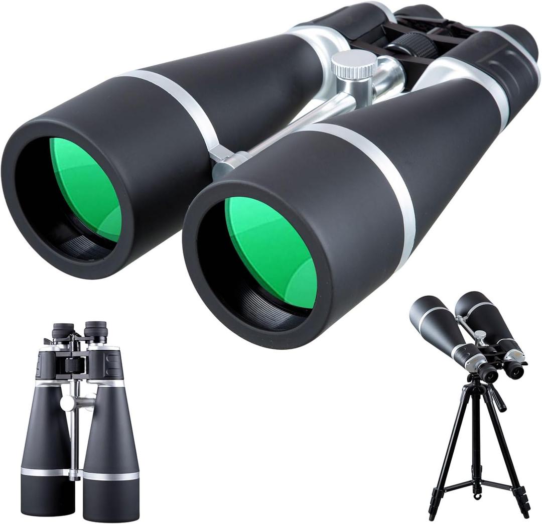 30-260X80 Binoculars for Adults High Powered,Zoom Binoculars with Tripod and Straps for Stargazing,Bird Watching,Travel(Black Silver