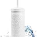Autumn Alley White Toilet Brush and Holder Bathroom Accessories, Bathroom Toilet Brush for Modern Bathroom Decor, Standing Farmhouse Toilet Bowl Brush with Holder, White Bathroom Decor Sets