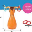 Fun Express Inflatable Bull Ring Toss Game - Premium Outdoor Games for Kids Ages 4-8 & Family | Western Carnival Party Games with 6 Rings - Backyard Lawn Games for Birthday Parties