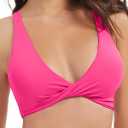 Annbon Women Triangle Bikini Top - Padded Sports Bra Swimsuit, Built-in Bra, Adjustable Straps, Ideal for Swimming, Beach, and Pool Activities, HotPink, M (Pink, M)