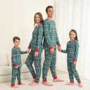 Family Matching Christmas Pajamas Set, Cute Elk Sleepwear for Boys Girls Dad Mum (Green, M)