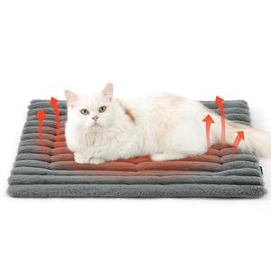 Bedsure ComfyFleece™ Self Warming Cat Bed, Small Self Heating Dog Crate Pad, Thermal Extra Warm Puppy Mat Indoor, Non-Slip & Washable, Not Electric, 24" x 18", Grey