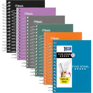 Five Star Spiral Notebook, 6 Pack, College Ruled Paper, Fat Lil' Pocket Notebooks, 3-1/2" x 5-1/2", 200 Sheets, Assorted Colors (38027)