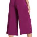 GYS Bamboo Viscose Capri Pajama Pants for Women, Wide Leg Lounge Pants | Comfy Drawstring PJ Bottoms with Pockets, Ultra-Soft, Cooling, Moisture-Wicking, Stretchy Yoga Pants (L)